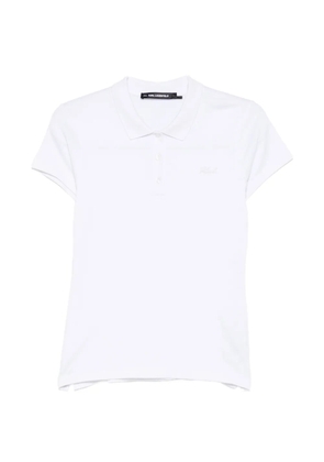 Karl Lagerfeld Essential logo-embroidered cotton polo shirt - White