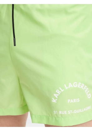 Karl Lagerfeld logo-print drawstring swim shorts - Green
