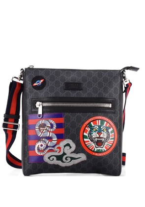 Gucci Pre-Owned Night Courrier Zip Messenger GG Coated Canvas with Applique Medium crossbody bag - Black