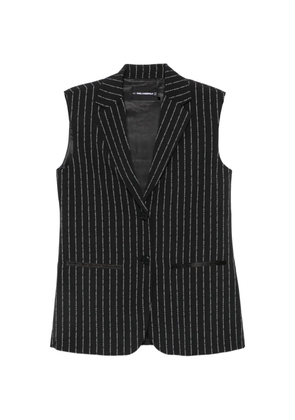 Karl Lagerfeld logo-pinstripe tailored sleeveless blazer - Black