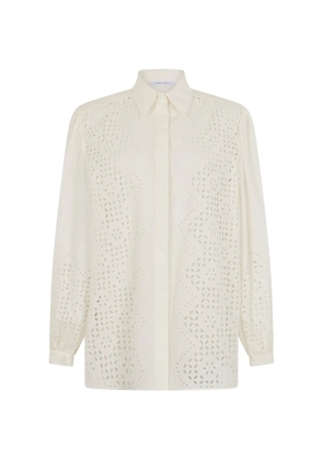 Alberta Ferretti broderie-anglaise long-sleeve shirt - Neutrals