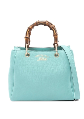 Gucci Pre-Owned 2010s mini Bamboo leather tote bag - Blue