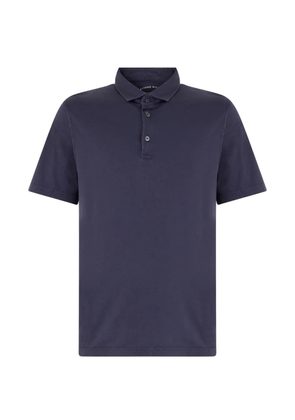 Fedeli short-sleeve cotton polo shirt - Blue