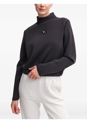 GUESS USA triangle-logo funnel-neck sweatshirt - Black