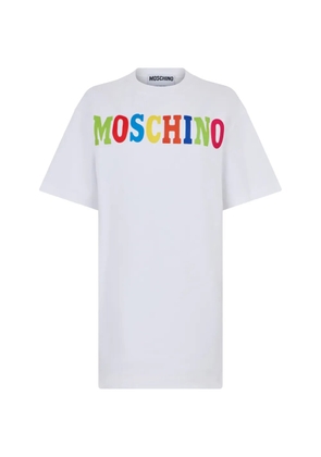 Moschino logo-print short-sleeve mini dress - White