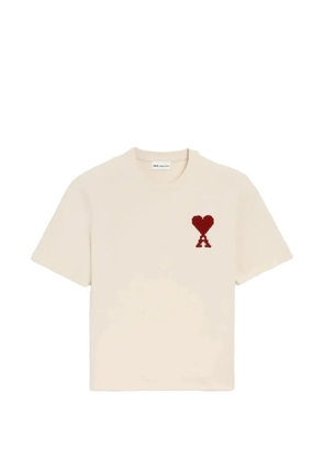AMI Paris Ami de Coeur zigzag-embroidered T-shirt - Neutrals