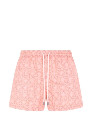 Fedeli geometric-print drawstring beach shorts - Pink