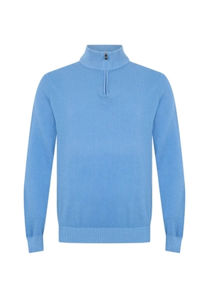 Fedeli zip-fastening long-sleeve sweater - Blue