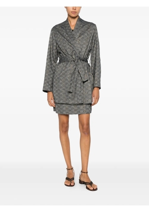 MOMONÌ Eugenie belted wrap coat - Grey