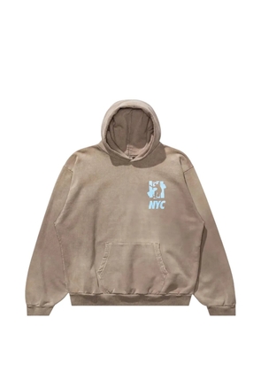 Undefeated x Union logo-print hoodie - Brown