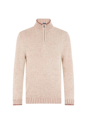 Fedeli quarter-zip marl-knit sweater - Neutrals
