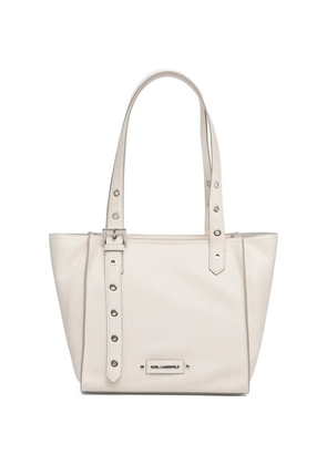 Karl Lagerfeld eyelet-embellished buckle-strap tote bag - Neutrals