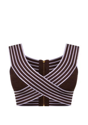 Elisabetta Franchi striped crossover tank top - Brown