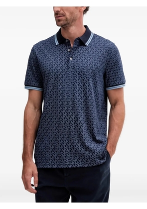 Michael Kors pattern trim polo shirt - Blue