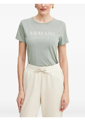 Armani Exchange rhinestone-embelished T-shirt - Green