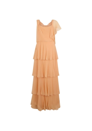 Alberta Ferretti ruffled silk-chiffon maxi dress - Orange
