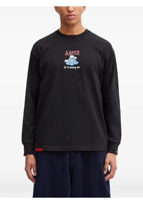 AAPE BY *A BATHING APE® logo-print long-sleeve T-shirt - Black