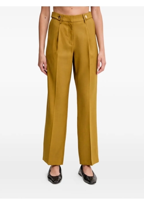 Morgan button-detail pleated trousers - Yellow
