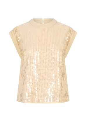 Peserico sequin-embellished sleeveless top - Neutrals