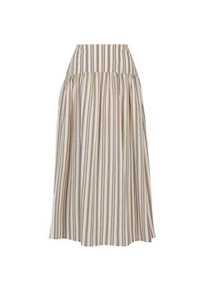 A LINE Arabella striped midi skirt - Neutrals
