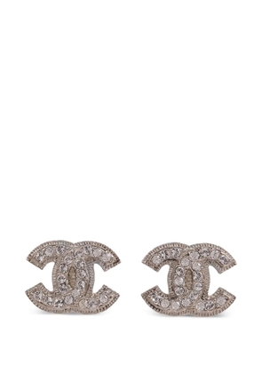 CHANEL Pre-Owned CC crystal-embellished earrings - Silver