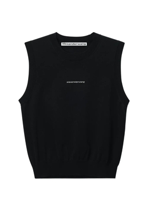 Alexander Wang crystal-logo tank top - Black