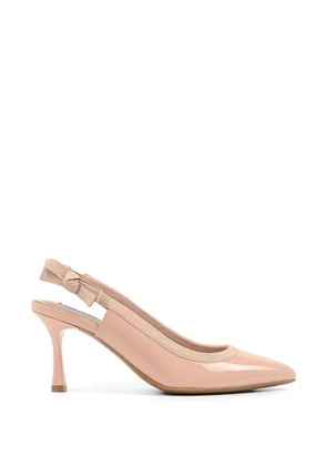 Karl Lagerfeld logo-trim slingback heeled pumps - Pink