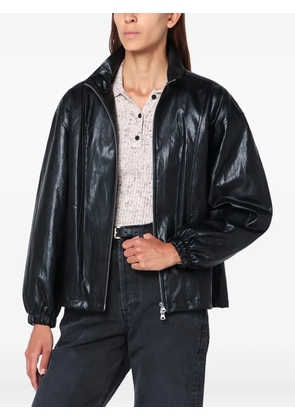DUNST faux-leather bomber jacket - Black