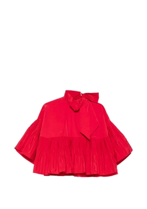 PSOPHIA pleated pussy-bow cape - Red