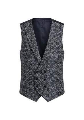 ROBERTO VINCENTI geometric-print double-breasted waistcoat - Blue