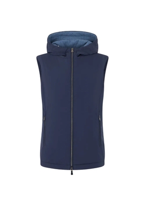 Fedeli hooded zip-up gilet - Blue