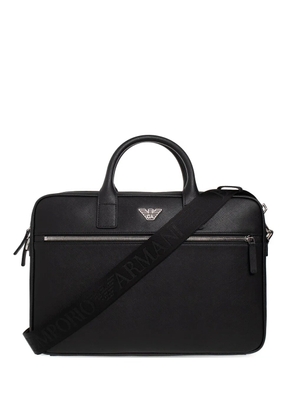 Emporio Armani Essential logo-plaque briefcase - Black