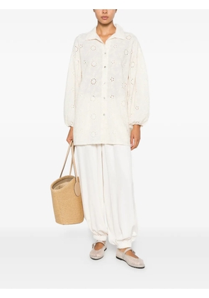 COTAZUR broderie anglaise sequin-embellished shirt - Neutrals