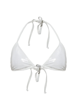 Diesel logo-plaque triangle bikini top - White