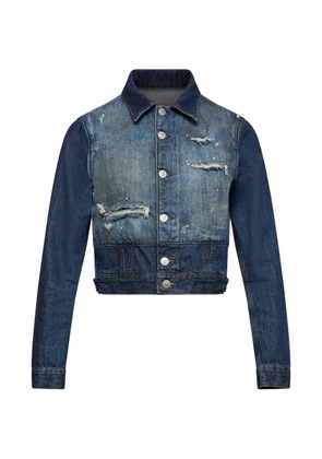 MM6 Maison Margiela cropped denim jacket - Blue