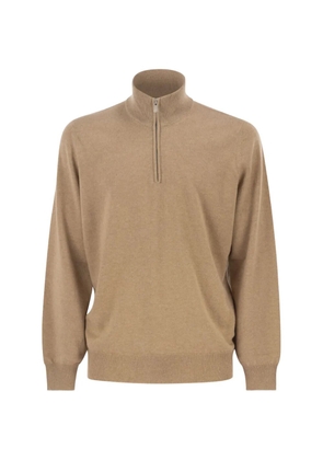 Brunello Cucinelli zip-up cashmere sweater - Neutrals