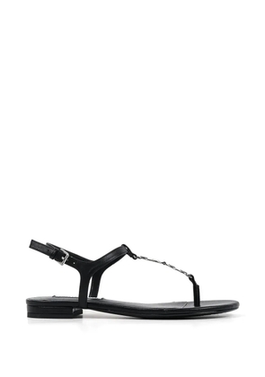 Karl Lagerfeld logo-lettering T-strap sandals - Black