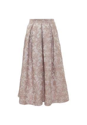 Lunatica Milano floral-jacquard pleated maxi skirt - Pink