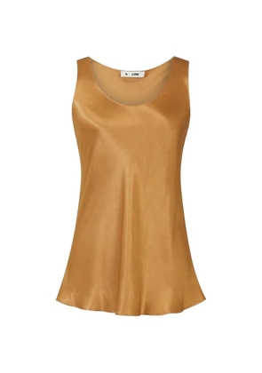 A LINE satin-finish scoop-neck top - Gold