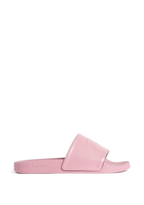 Karl Lagerfeld logo-embossed slides - Pink