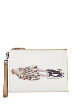 Marc Jacobs The Runway Illustration leather wristlet - White