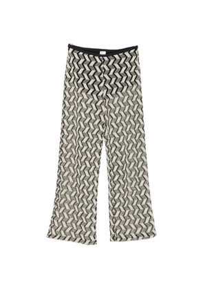 COTAZUR chevron-knit semi-sheer trousers - Black