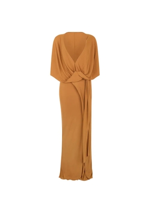 Alberta Ferretti twist-detail V-neck maxi dress - Orange