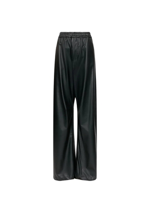MM6 Maison Margiela light pleather wide-leg trousers - Black