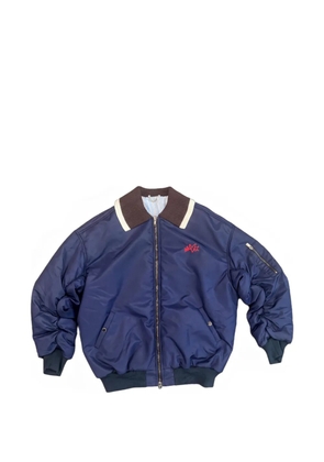 Charles Jeffrey Loverboy knitted-collar padded bomber jacket - Blue