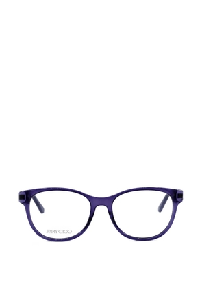 Jimmy Choo logo-plaque square-frame glasses - Purple