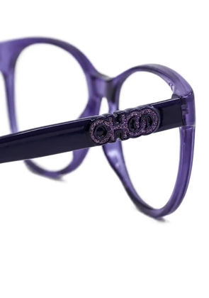 Jimmy Choo logo-plaque square-frame glasses - Purple