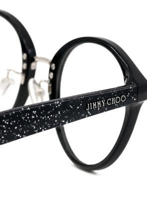 Jimmy Choo Eyewear round-frame glitter glasses - Black