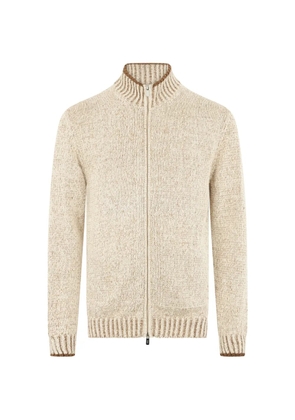 Fedeli zip-up high-neck cardigan - Neutrals