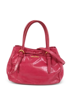 Miu Miu Pre-Owned bow-detail leather tote bag - Pink